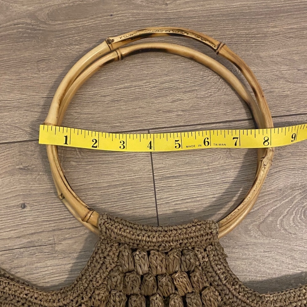 Izia Bag Tea Made in Mada Handcrafted Resort Brown Woven Purse - Picture 7 of 8
